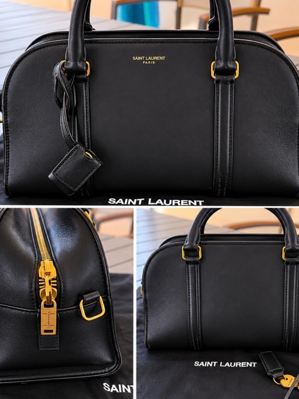 YSL Saint Laurent Lock Baby Duffle Smooth Leather Calfskin Top Handle Crossbody